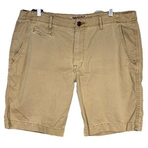 Arizona Shorts Mens 38 Khaki Brown Bermuda Preppy 100% Cotton